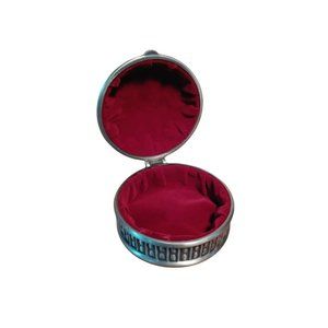 Metal Jewelry Box with Red Felt